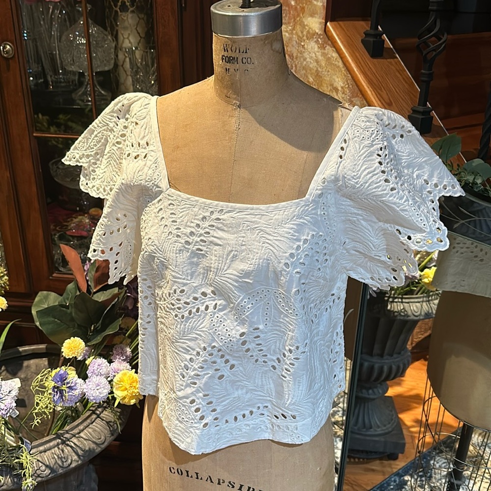 Anthropologie Eyelet Lace Top
